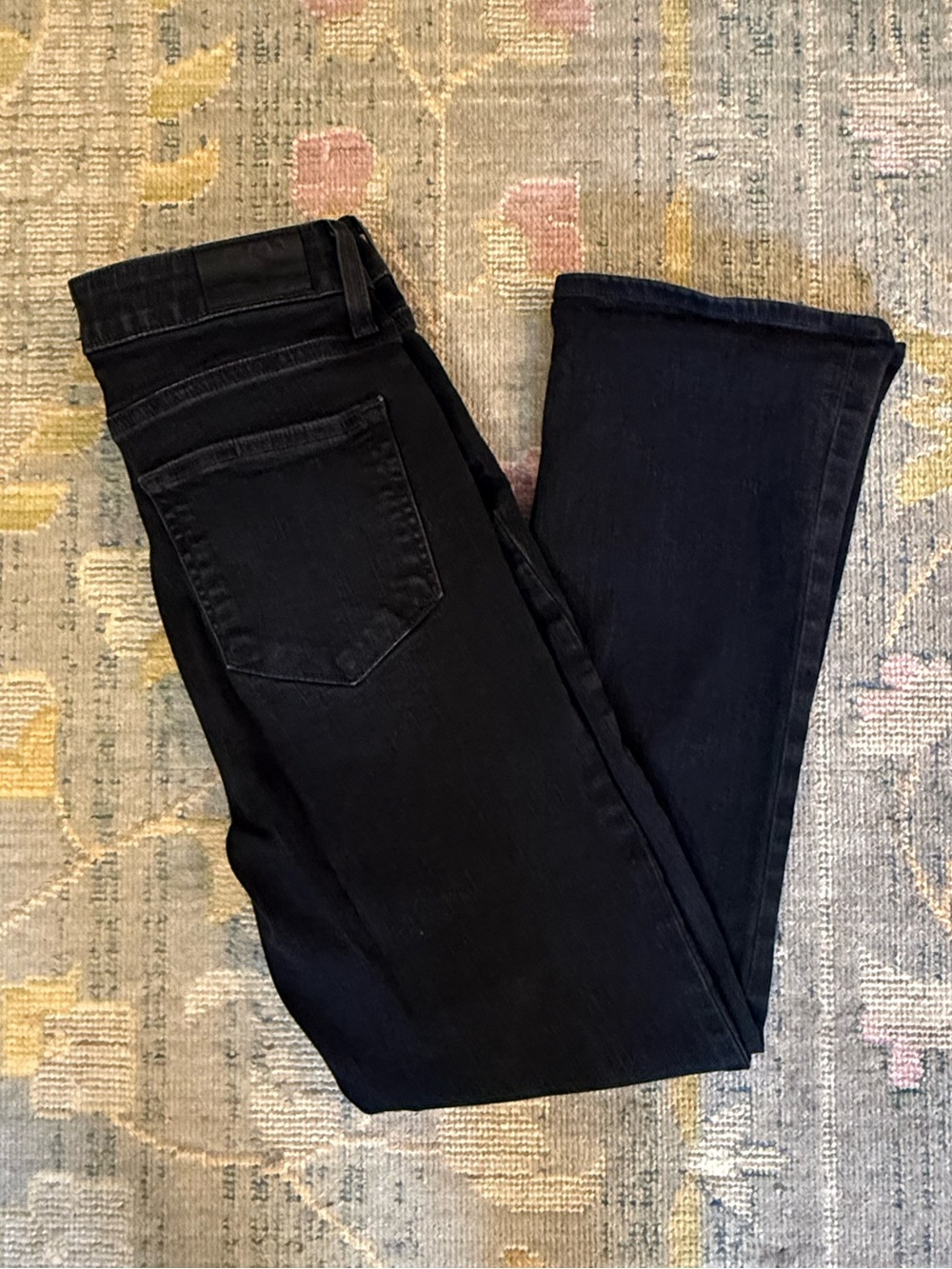 Paige Colette Crop Flare Jeans Black Faded Wash Size‎ 28